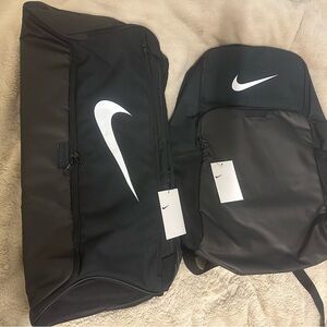 NEW Nike Brasilia XL Backpack and Brasilia Duffel Bag Bundle Set BLACK
